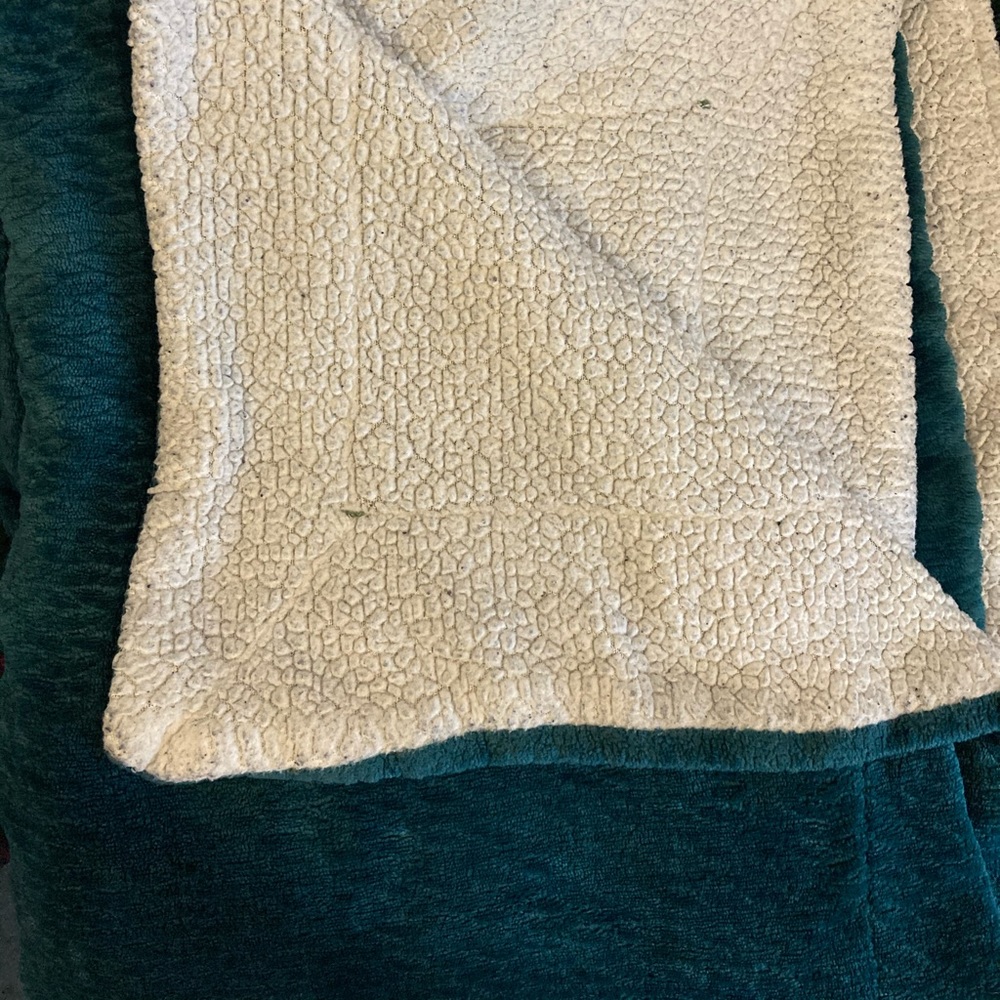 Green Ludlow Sherpa Throw Blanket Lightly Used